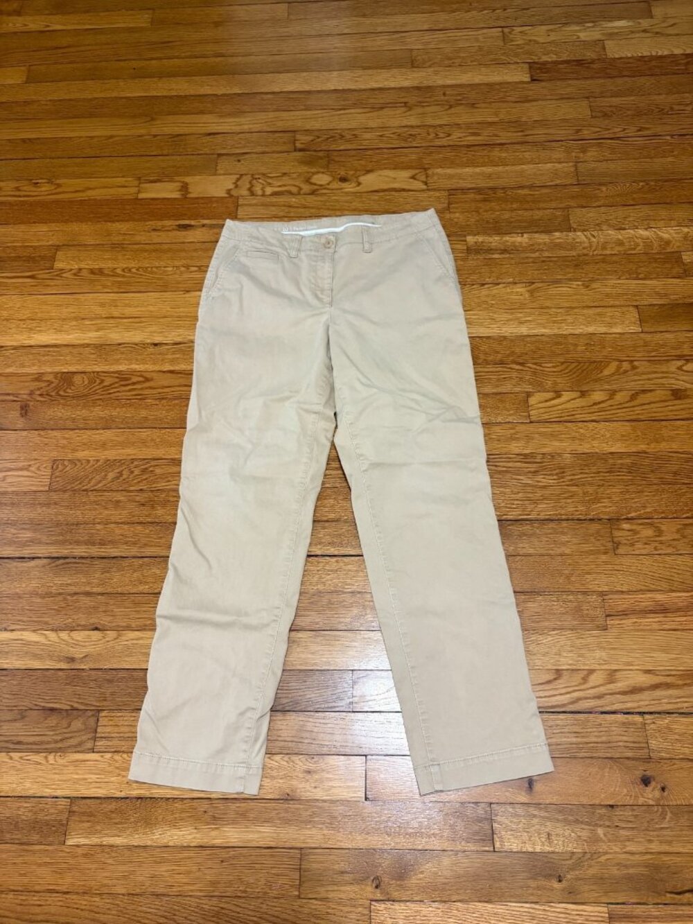Talbots Womens Perfect Chino Pants Size 10 Beige Stretch Cotton Straight Leg